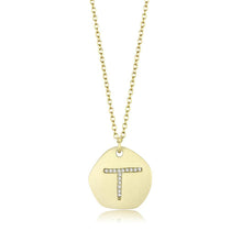 Load image into Gallery viewer, LO4698 - Gold &amp; Brush Brass Chain Pendant with Top Grade Crystal  in Clear