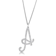 Load image into Gallery viewer, LO4707 - Silver Brass Chain Pendant with Top Grade Crystal  in Clear