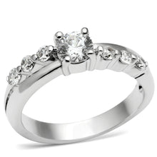 Load image into Gallery viewer, LO4713 - Rhodium Brass Ring with AAA Grade CZ  in Clear