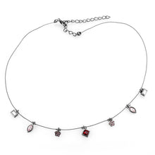 Load image into Gallery viewer, LO4729 - Ruthenium White Metal Necklace with Top Grade Crystal  in Multi Color