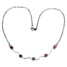 Load image into Gallery viewer, LO4730 - Ruthenium White Metal Necklace with AAA Grade CZ  in Siam