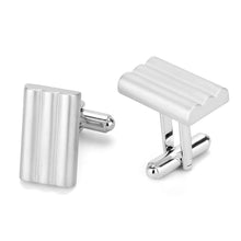 Load image into Gallery viewer, LO4732 - Matte Rhodium &amp; Rhodium Brass Cufflink with No Stone