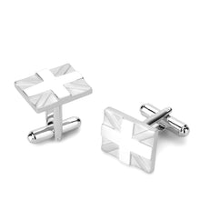 Load image into Gallery viewer, LO4733 - Matte Rhodium &amp; Rhodium Brass Cufflink with No Stone