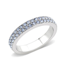 Load image into Gallery viewer, LO4760 - Rhodium Brass Ring with Top Grade Crystal in Aquamarine