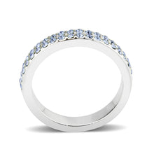 Load image into Gallery viewer, LO4760 - Rhodium Brass Ring with Top Grade Crystal in Aquamarine