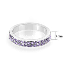 Load image into Gallery viewer, LO4761 - Rhodium Brass Ring with Top Grade Crystal in Tanzanite