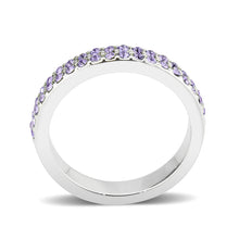 Load image into Gallery viewer, LO4761 - Rhodium Brass Ring with Top Grade Crystal in Tanzanite