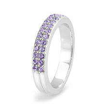 Load image into Gallery viewer, LO4761 - Rhodium Brass Ring with Top Grade Crystal in Tanzanite