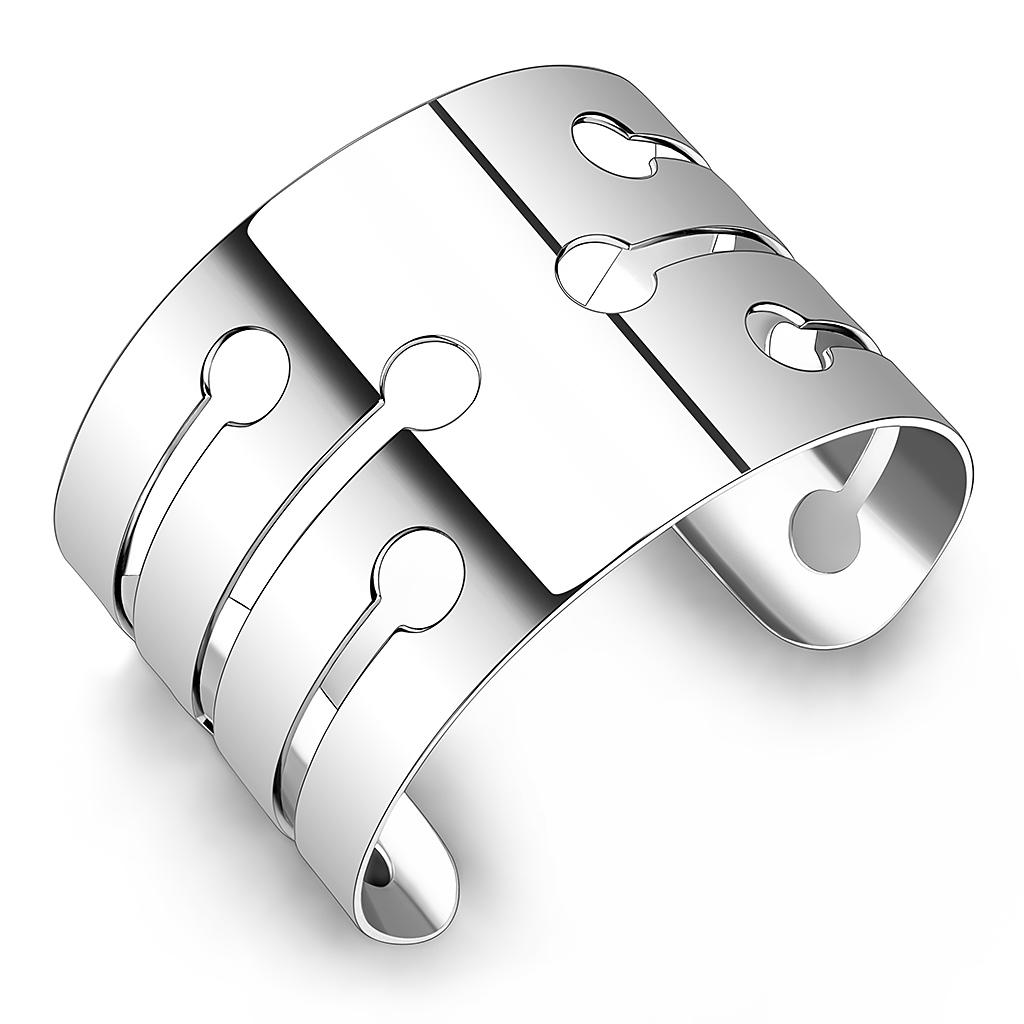 LO479 -  Stainless Steel Bangle with No Stone