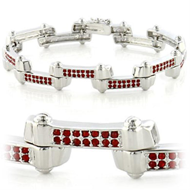 LO610 - Imitation Rhodium Brass Bracelet with Top Grade Crystal  in Siam