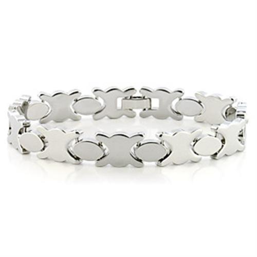 LO706 - Imitation Rhodium Brass Bracelet with No Stone