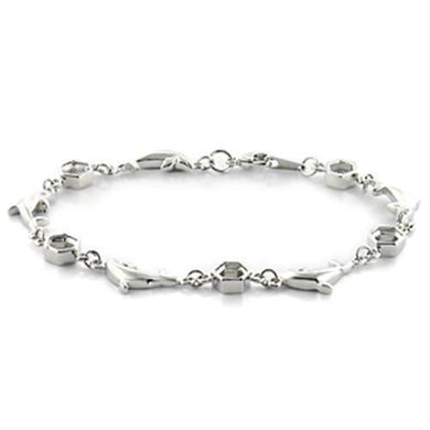 LO731 - Imitation Rhodium Brass Bracelet with No Stone