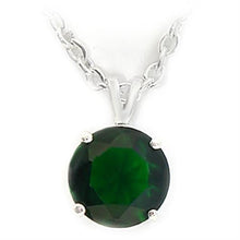 Load image into Gallery viewer, LOA072 - Silver Brass Chain Pendant with Synthetic Spinel in Emerald