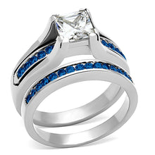 Load image into Gallery viewer, LOA1363 - High polished (no plating) Stainless Steel Ring with AAA Grade CZ  in Multi Color