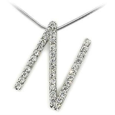 LOA268 - High-Polished 925 Sterling Silver Pendant with AAA Grade CZ  in Clear