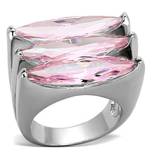 Load image into Gallery viewer, LOA919 - Rhodium Brass Ring with AAA Grade CZ  in Rose