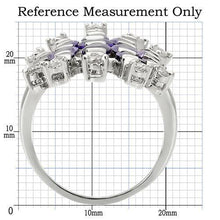 Load image into Gallery viewer, LOA933 - Rhodium Brass Ring with AAA Grade CZ  in Amethyst