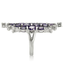 Load image into Gallery viewer, LOA933 - Rhodium Brass Ring with AAA Grade CZ  in Amethyst