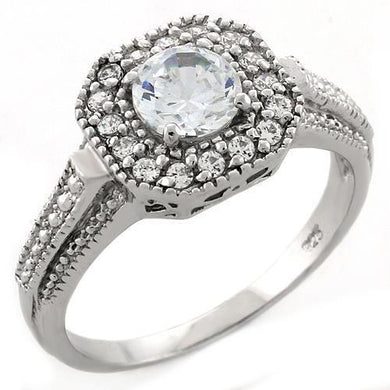 LOAS1062 - Rhodium 925 Sterling Silver Ring with AAA Grade CZ  in Clear