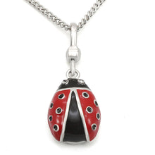 Load image into Gallery viewer, LOS438 - Silver 925 Sterling Silver Chain Pendant with Top Grade Crystal  in Black Diamond