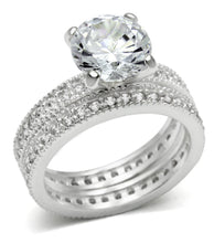 Load image into Gallery viewer, LOS527 - Rhodium 925 Sterling Silver Ring with AAA Grade CZ  in Clear