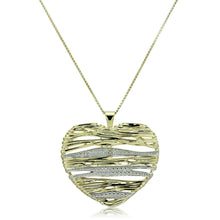 Load image into Gallery viewer, LOS599 - Gold+Rhodium 925 Sterling Silver Necklace with AAA Grade CZ  in Clear