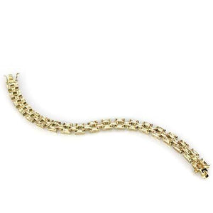 LOS601 - Gold 925 Sterling Silver Bracelet with AAA Grade CZ  in Champagne