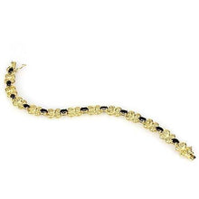 Load image into Gallery viewer, LOS602 - Gold 925 Sterling Silver Bracelet with AAA Grade CZ  in Jet