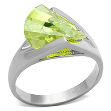 Load image into Gallery viewer, LOS646 - Silver 925 Sterling Silver Ring with AAA Grade CZ  in Apple Green color