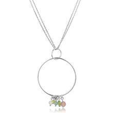 Load image into Gallery viewer, LOS796 - Silver 925 Sterling Silver Necklace with Synthetic Glass Bead in Multi Color