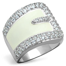 Load image into Gallery viewer, LOS804 - Rhodium 925 Sterling Silver Ring with AAA Grade CZ  in Clear