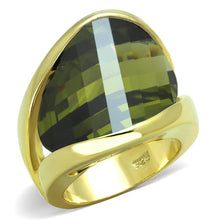 Load image into Gallery viewer, LOS819 - Gold 925 Sterling Silver Ring with AAA Grade CZ  in Olivine color