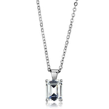 Load image into Gallery viewer, LOS897 - Rhodium 925 Sterling Silver Chain Pendant with AAA Grade CZ  in Clear