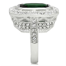 Load image into Gallery viewer, SS002 - Silver 925 Sterling Silver Ring with Synthetic Synthetic Glass in Emerald