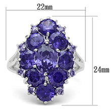 Load image into Gallery viewer, SS005 - Silver 925 Sterling Silver Ring with AAA Grade CZ  in Tanzanite