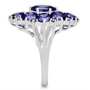 SS005 - Silver 925 Sterling Silver Ring with AAA Grade CZ  in Tanzanite