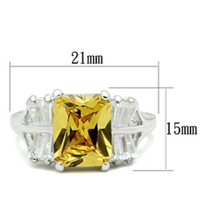 SS012 - Silver 925 Sterling Silver Ring with AAA Grade CZ  in Topaz