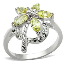 Load image into Gallery viewer, SS013 - Silver 925 Sterling Silver Ring with AAA Grade CZ  in Apple Green color