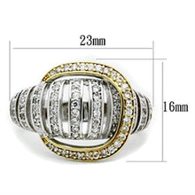 Load image into Gallery viewer, SS015 - Gold+Rhodium 925 Sterling Silver Ring with AAA Grade CZ  in Clear