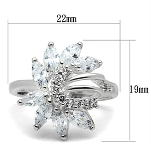 SS018 - Silver 925 Sterling Silver Ring with AAA Grade CZ  in Clear