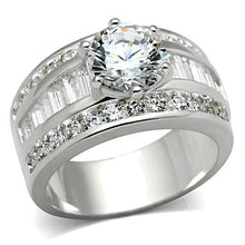 Load image into Gallery viewer, SS019 - Silver 925 Sterling Silver Ring with AAA Grade CZ  in Clear