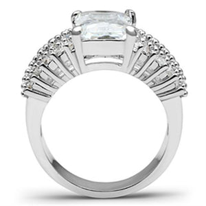 SS023 - Silver 925 Sterling Silver Ring with AAA Grade CZ  in Clear