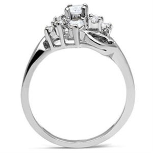 SS032 - Silver 925 Sterling Silver Ring with AAA Grade CZ  in Clear