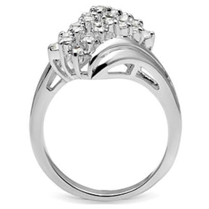 SS038 - Silver 925 Sterling Silver Ring with AAA Grade CZ  in Clear