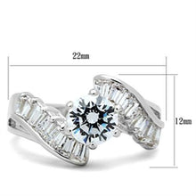 Load image into Gallery viewer, SS043 - Silver 925 Sterling Silver Ring with AAA Grade CZ  in Clear