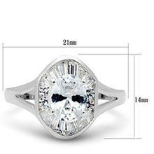 Load image into Gallery viewer, SS046 - Silver 925 Sterling Silver Ring with AAA Grade CZ  in Clear