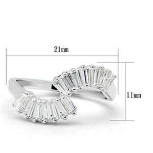 SS047 - Silver 925 Sterling Silver Ring with AAA Grade CZ  in Clear