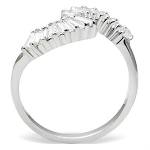 SS047 - Silver 925 Sterling Silver Ring with AAA Grade CZ  in Clear