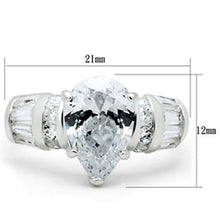 Load image into Gallery viewer, SS049 - Silver 925 Sterling Silver Ring with AAA Grade CZ  in Clear