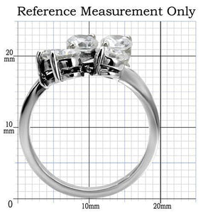 TK001 - High polished (no plating) Stainless Steel Ring with AAA Grade CZ  in Clear